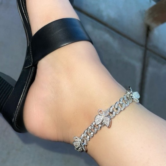 Jewelry - Silver butterfly Anklet 9inch